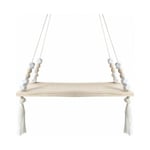 38 x 14cm, Blanc Étagères Murale Flottante Etagere Suspendue Corde en Bois étagères rustiques Style Nordique Décoration Intérieure Chambre Commode