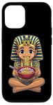 Coque pour iPhone 12/12 Pro Pharaon King Tut Ramen Nouilles Japonaises Mignon Kawaii