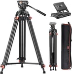 Trepied Appareil Photo-Trépied Appareil Photo Stabilisateur Appareil Photo Max Load De 17.6Lb/8Kg Pivotement Flexible à 360° Et Inclinaison De +90°/-75,Compatible avec Têtes DJI 2/3,Manfrotto