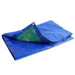 Bâche de Protection 4x5 m - TECPLAST - SR150MU - Bleue et Verte - Haute Qualité - Bâche d'extérieur imperméable avec oeillets