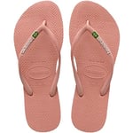 Havaianas Women Slim Brasil Logo, Crocus Rose, 4.5/5