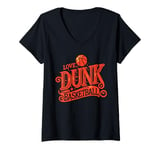 Womens Dunking Passion: Love for Basketball Enthusiasts and Players V-Neck T-Shirt