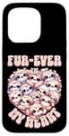 Coque pour iPhone 15 Pro Fur-ever in My Heart Kawaii Paresseux Cœur