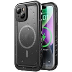 SPORTLINK Coque pour iPhone 14 Étanche Antichoc - pour Magsafe 360 degres Incassable Militaire Intégrale Case/Bumper [IP68 Waterproof/Imperméable] Antipoussière [avec Protection Camera+Écran]-Noir