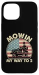 Coque pour iPhone 15 Tondeuse drapeau USA Lawn Ranger Mowin My Way To 2