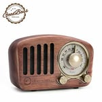 Greadio Vintage Retro Walnut Wooden FM Radio, Bluetooth Speaker, AUX