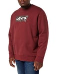 Levi's Men's Standard Graphic Crew Sweatshirt Batwing Crew Port (Red) S -