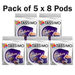 Tassimo Cadbury Hot Chocolate T Discs 40 Drink Cup Capsules - Pack of 5 x 8 Pods