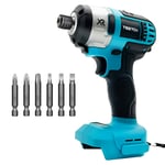 Sans fil brushless impact Rig Driver, Pilote d'impact, tournevis électrique avec lampe de travail LED, pilote peigne inversé,Compatible avec les batteries Makita , (batterie non inclus)