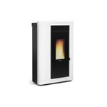 Poêle à granules extra-plat canalisable - EXTRAFLAME Annabella AD Evo 9 kW Blanc