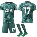 Tottenham Hotspur bortaställ 2024-2025 för barn och vuxna nr 17 ROMERO- Perfet M