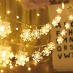 Snowflake String Lights Batteridriven Vattentät 32,8 fot Snowflake 6m