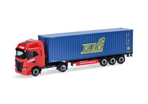 HERPA, IVECO S-Way LNG 4x2 with 3-axle container trailer HH BODE/TAILWIND, 1/...