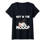 Womens Not In The Mood Cow Tshirt for a Dairy Farmer V-Neck T-Shirt