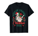 Retro Rockin Around The Christmas Tree Skeleton Plays Guitar T-Shirt