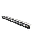 Deltaco 19" Keystone patch panel 24 ports 1U gr