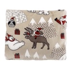 Vintertid Tomtar Jul Beige Pläd 130x150 Redlunds