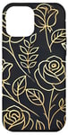 Coque pour iPhone 12 Pro Max Rose florale botanique, style minimaliste, roses d'amour