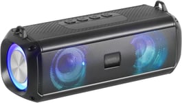 Enceinte Portable + Barre de Son 2en1, Eclairage RGB Dynamique, 4 Drivers 20W Son Système, Enceinte Bluetooth 5.3 + AUX/MicroSD/USB/FM Radio, Noir