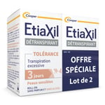 Déodorant Tolérance Transpiration Excessive Etiaxil - Le Lot De 2 Roll-on De 30ml