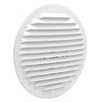 La Ventilation GABT160R Grille de ventilation ronde en métal à superposer avec filet antisepte. Dimensions Ø 175 mm. Aluminium blanc