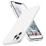 SURPHY Coque en Silicone Compatible avec iPhone 11 Pro, Caoutchouc Silicone Cover avec Bord Plat (Protection Individuelle pour Chaque Objectif) Housse Étui pour iPhone 11 Pro 5,8“ (Blanc)