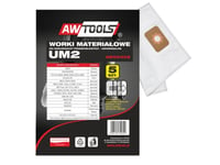 Awtools Vacuum Cleaner Bag Made Of Microfiber Um2 Makita Vc2010/2511/2512/445/446 5 Pcs. (Aw00402)