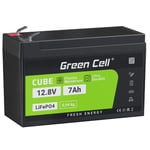 Green Cell® LiFePO4 Batterie | 7Ah 12.8V 89,6Wh | Faible poids Lithium Fer Phosphate Caravane Photovoltaïque BMS pour Camping Car Bateau Chariot Golf Voiture Solar ups bakcup l'énergie éolienne Marine