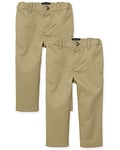 The Children's Place Baby Boys Toddler Stretch Chino Pants, Flax 2 Pack, 4 Years (Pack of 2)