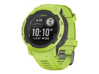 Garmin Instinct 2 - 45 Mm - Electric Lime - Sportklocka Med Band - Silikon - Handledsstorlek: 135-230 Mm - Monokrom - 32 Mb - Bluetooth, Ant+ - 52 G