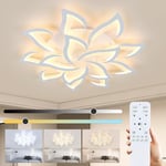 Comely Plafonnier LED Dimmable, Moderne Luminaire Plafonnier 84W, Grand Lampe de Plafond avec Télécommande/Application pour Salon, Chambre à Coucher, Cuisine, 3000K-6500K, 100cm, Blanc