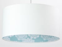 Suspension Leah Abat-Jour Ø50Cm Blanc Bleu Salon Chambre Hängelampe