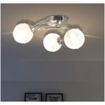 Taklampa vidaxl - För 3 g9 glödlampor 120 w lampskärm i glas metallbas