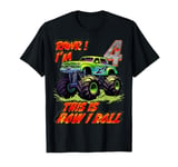 Enjoy 4 Year Old 4th Birthday kids Cool Monster Truck Car T-Shirt