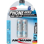 ANSMANN AA Dect Phone Batteries [Pack of 2] Rechargeable 1300 mAh NiMH High Capacity AA Type Size Battery For DECT Cordless / Portable Phones