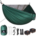 NATUREFUN Camping Hammock with Mosquito Net | 300kg Load Capacity,(290 x 140 cm) Breathable,Quick-drying Parachute Nylon | Complete Accessories | Easy to Setup Travel Hammock Outdoor Indoor Garden