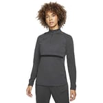 Nike Women's Dri-fit Academy Long Sleeve top, Anthracite/Black/Black/Black, XL