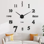 Horloge Murale Design Moderne - Horloge Murale 60cm-120cm - Silencieuse diy Home Office Htel Décoration (noir)