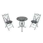 Axi Eloise Table Et Chaise Bistrot, 2 Chaises 1 Table, Ensemble Bistro Extérieur Imprimé Gris - Salon De Jardin Bistrot, Table Bistrot Mosaique Pour Jardin/Balcon/Terrasse.