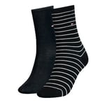 Tommy Hilfiger Strumpor 2P Classic Small Stripe Socks Svart Strl 39/42 Dam