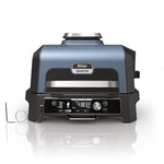 Ninja Woodfire Pro Connect XL Barbecue Électrique & Fumoir avec Contrôle d'Application, 2 Sondes, Grille, Housse, Revêtements & Brosse, Grill & Friteuse sans huile 7-en-1, Bleu & Noir OG901EUAMZ