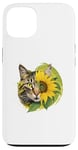 Coque pour iPhone 13 Chat mignon jaune assis parfum tournesol papillon