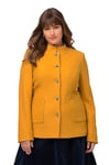 Ulla Popken Boiled Wool Janker avec Laine Vierge Blazer, Jaune Moutarde Clair, 52 Femme