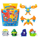 SUPERTHINGS Mutant Battle Series – Pack of 6. Includes 4 SuperThings (1 silver captain) and 2 Exoskeletons. Pack 1 of 6