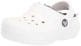 Crocs Classic Lined Clog T, White/Grey, 8 UK Child