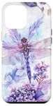 iPhone 12 Pro Max Dragonfly Surrounded by Lilac Flowers and Leaves Case