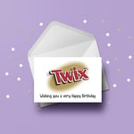 Twix Chocolate Birthday Card - Large glossy card