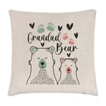 Grandad Bear Cushion Cover Pillow Dad Fathers Day Best Grandpa Papa Birthday