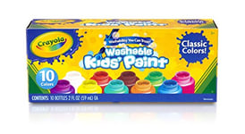 CRAYOLA Washable Paints - Assorted Colours (Pack of 10) | Perfect for Any Arts & Crafts Needs - Easily Washable | Ideal for Kids Aged 3+ (Packaging may vary)