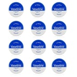 12 x VASELINE LIP THERAPY PETROLEUM JELLY ORIGINAL BLUE TIN 20g